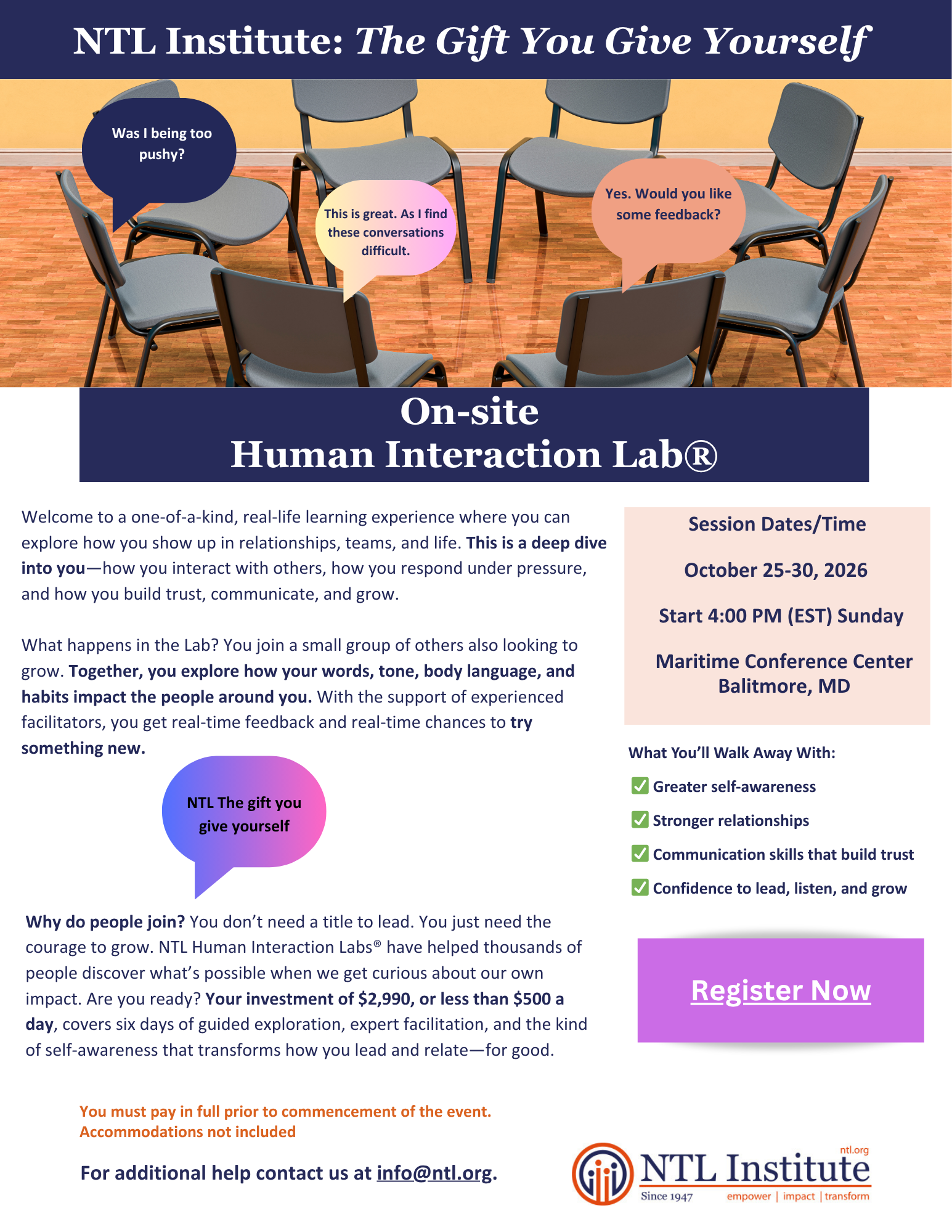 Human Interaction Laboratory® In person...
