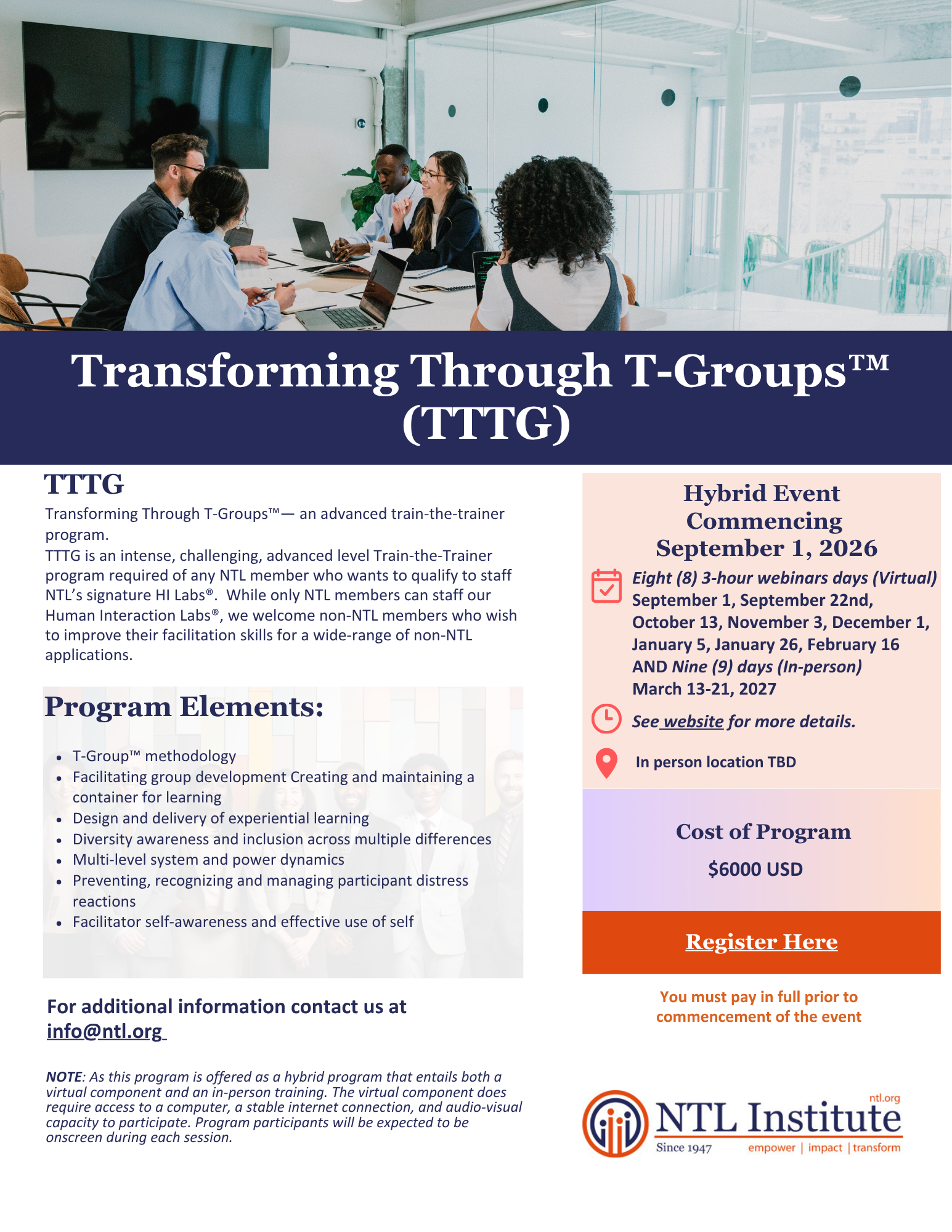 Transforming Through T-Groups™ (TTTG)