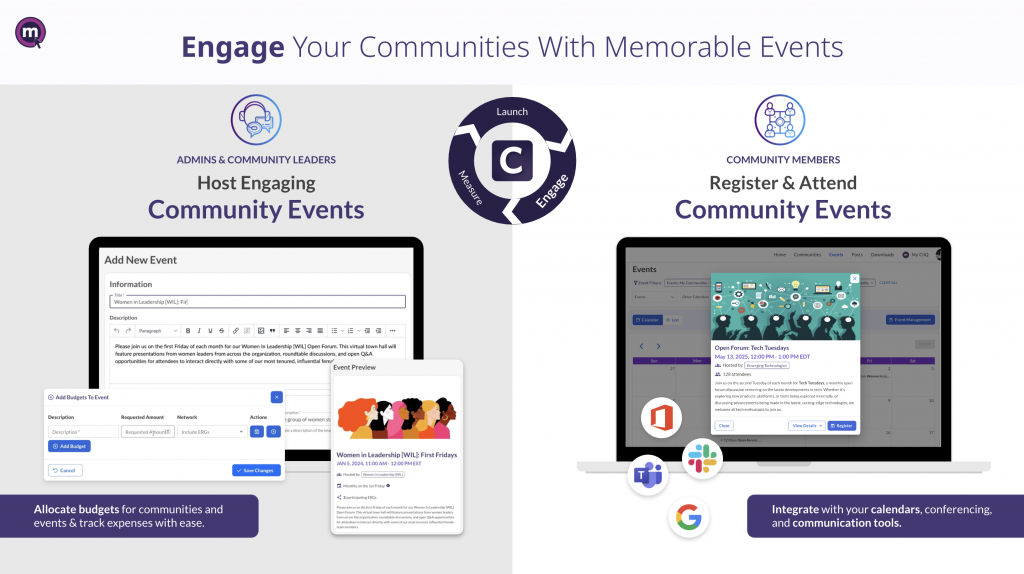 Engage your communities with memorable events and track attendance and impact
